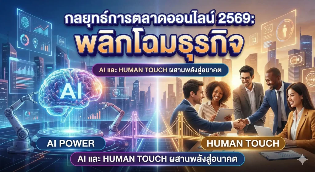 กลยุทธ์การตลาดออนไลน์ 2569: พลิกโฉมธุรกิจ AI และ Human Touch 2 กลยุทธ์การตลาดออนไลน์ 2569: พลิกโฉมธุรกิจ AI และ Human Touch