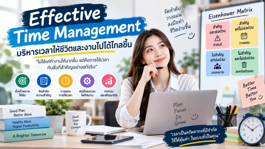 Effective Time Management คืออะไร? บริหารเวลาให้ทำงานได้จริง ไม่ใช่แค่ทำให้ยุ่งทั้งวัน 1 Effective Time Management เทคนิคบริหารเวลาให้ได้ผล