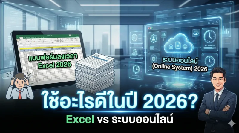 แบบฟอร์มลงเวลาทํางานพนักงาน Excel vs ระบบออนไลน์ ในปี 2026