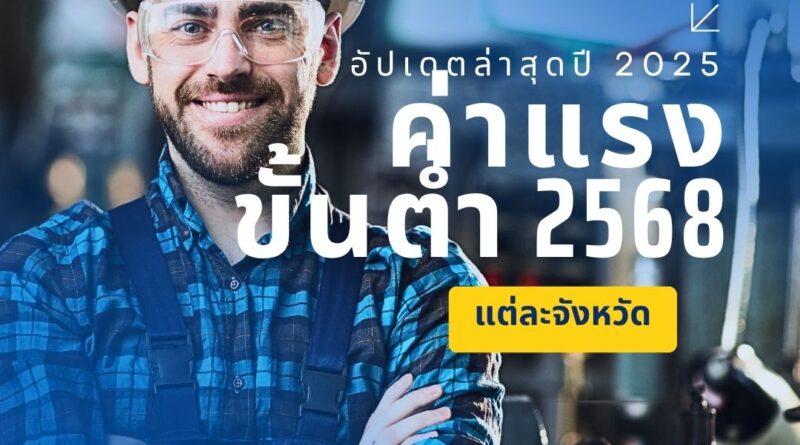 ค่าแรงขั้นต่ำ 2568 แต่ละจังหวัด: อัปเดตล่าสุดปี 2025