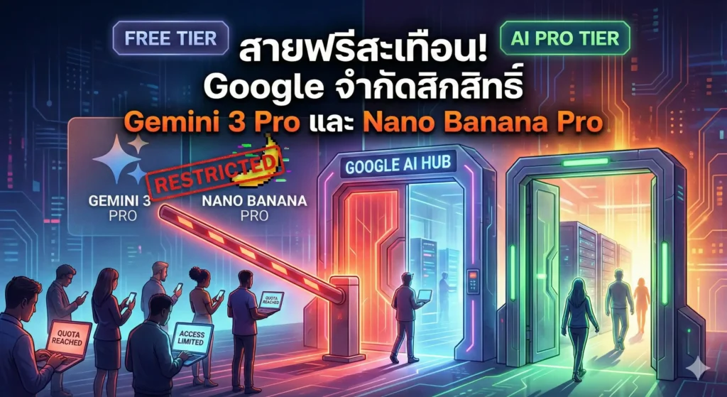 สายฟรีสะเทือน! Google จำกัด Gemini 3 Pro-Nano Banana Pro