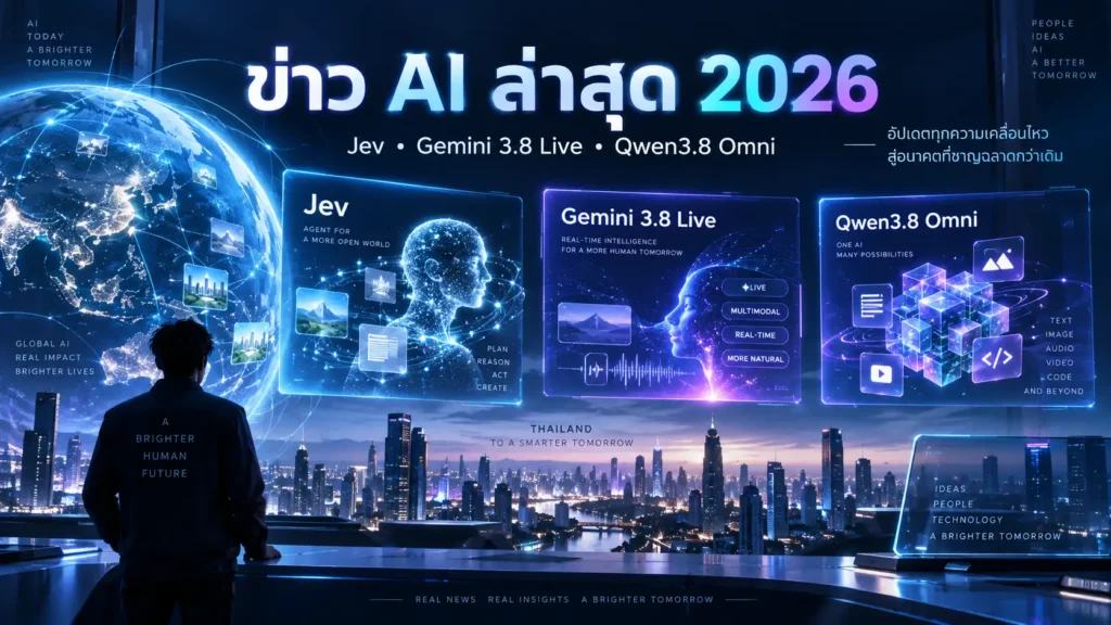 สรุปข่าว AI ล่าสุด: Jev, Gemini 3.8 Live, Qwen3.8 Omni และ AI ที่เล็กลงแต่เก่งขึ้น 1 สรุปข่าว AI ล่าสุด: Jev, Gemini 3.8 Live, Qwen3.8 Omni และ AI ที่เล็กลงแต่เก่งขึ้น